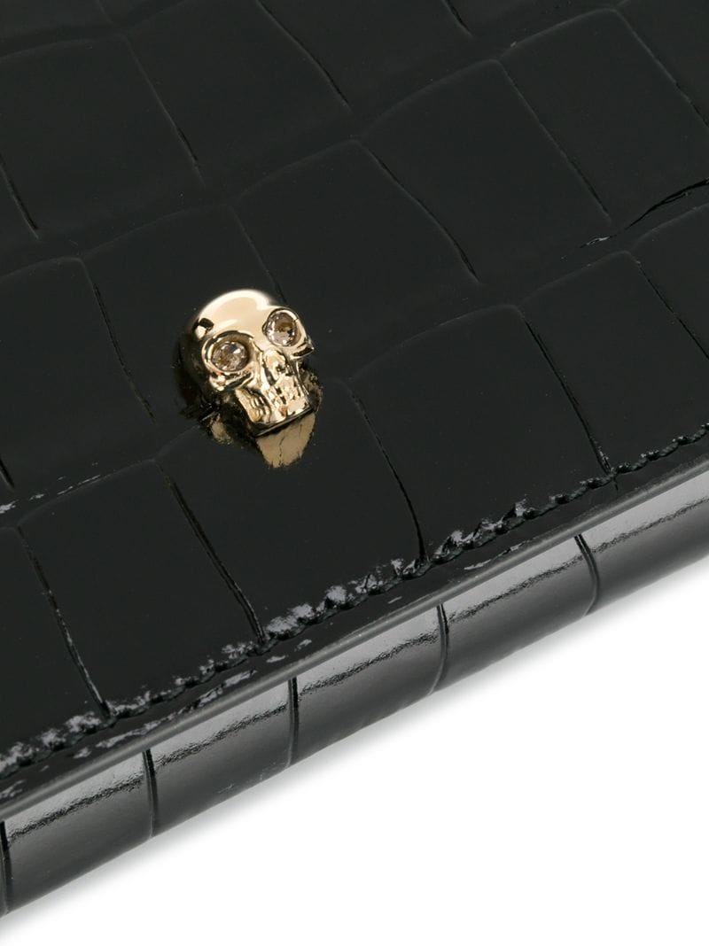 crinkled leather clutch bag - 4