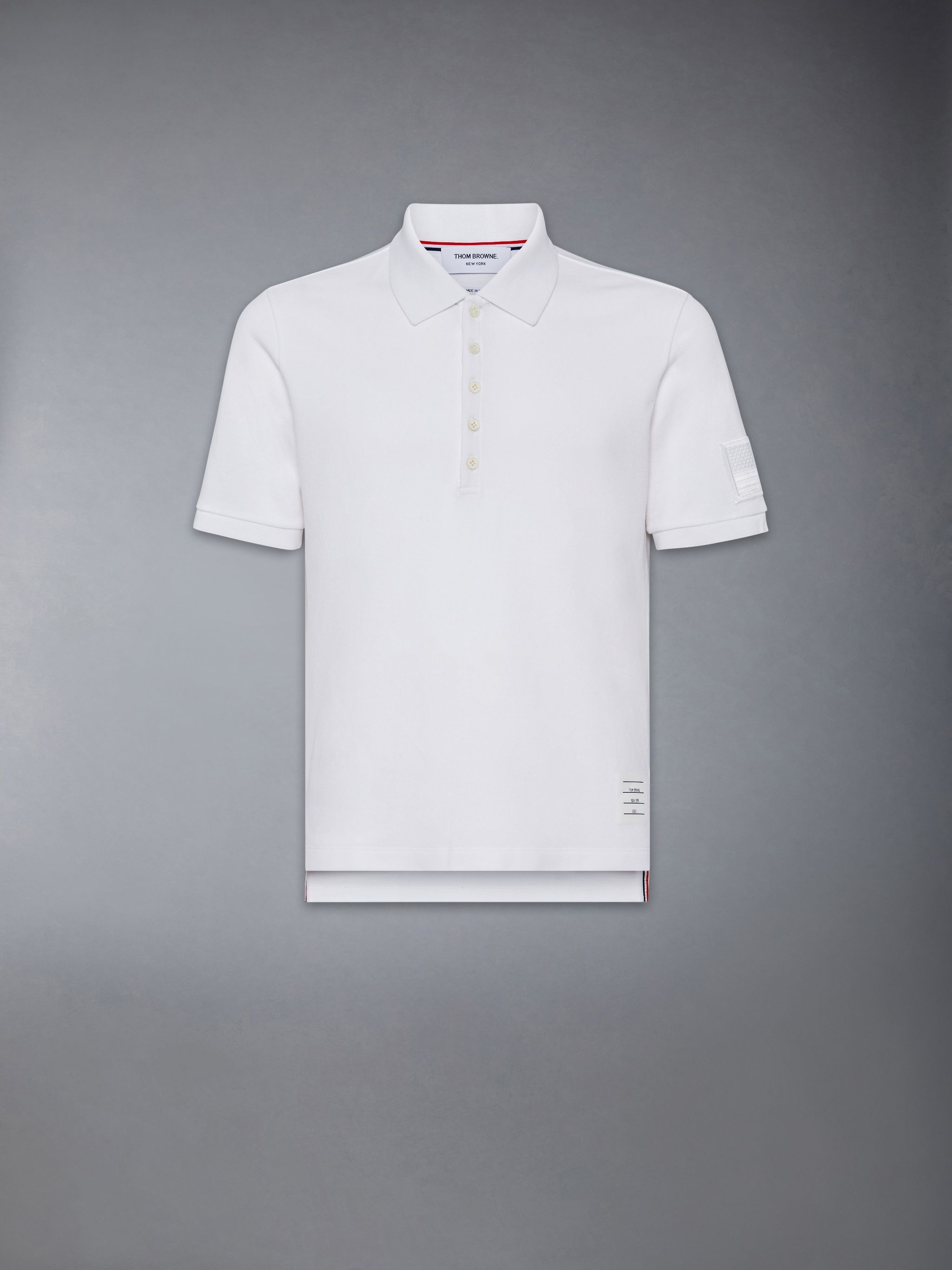 Flag-patch cotton polo shirt - 7
