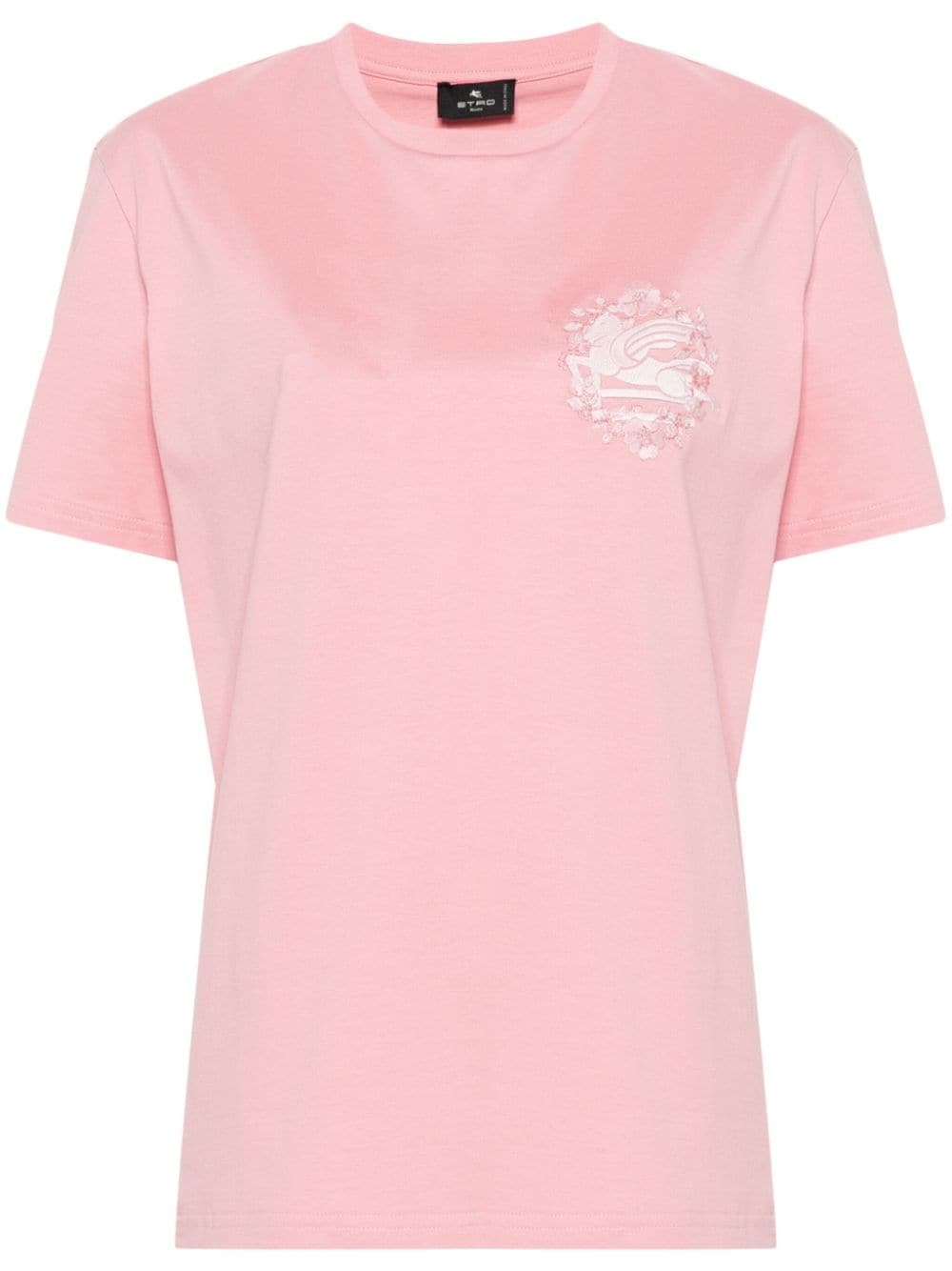 Pegaso-motif cotton T-shirt - 1
