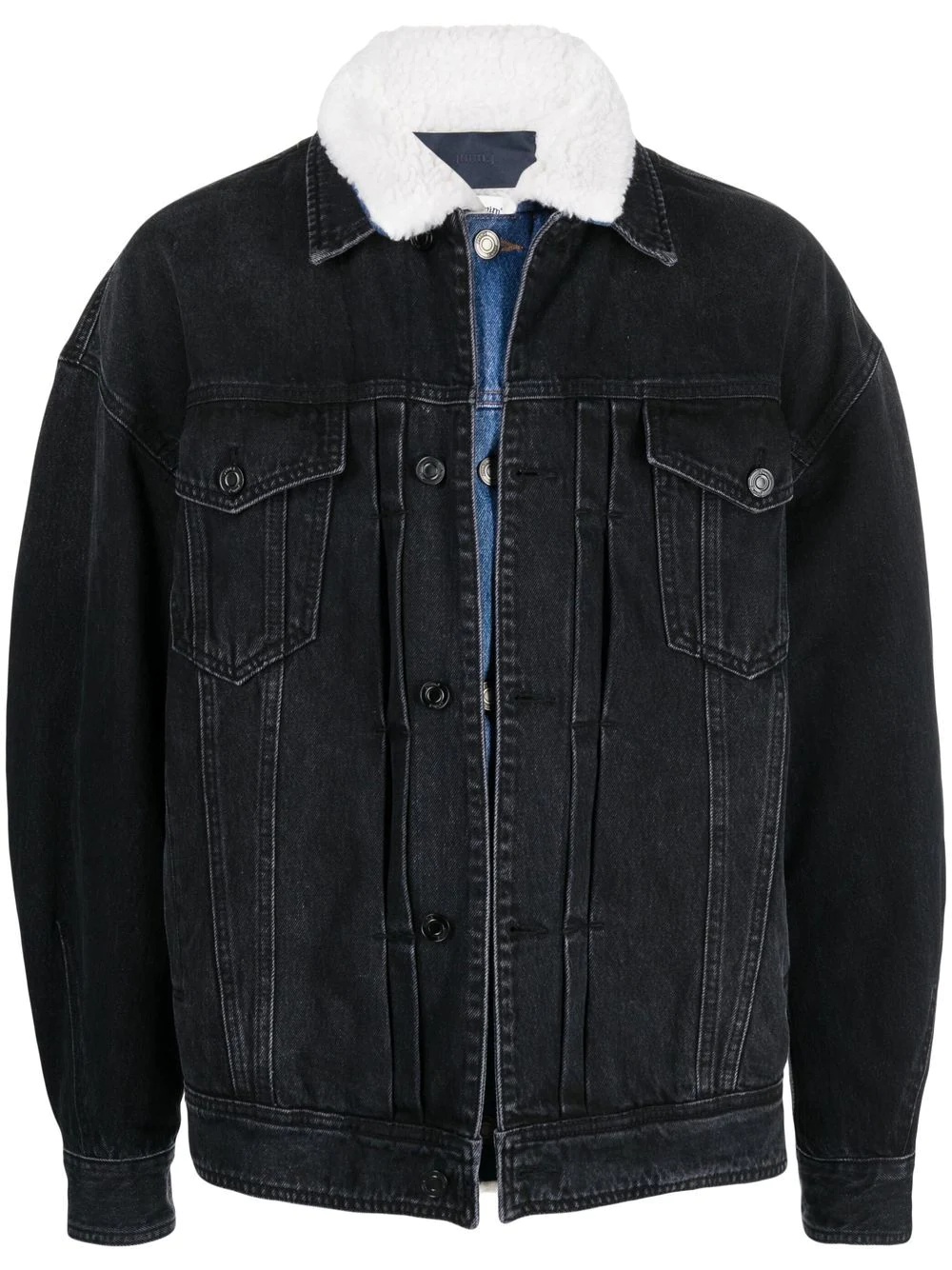 layered denim jacket - 1