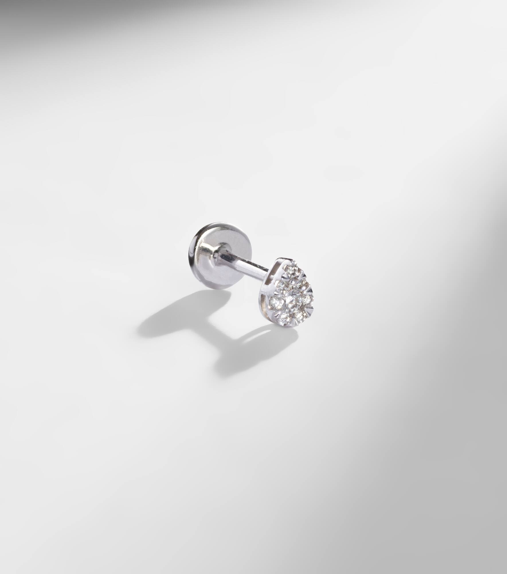 Piercing 18kt white gold single earring with diamonds - 5