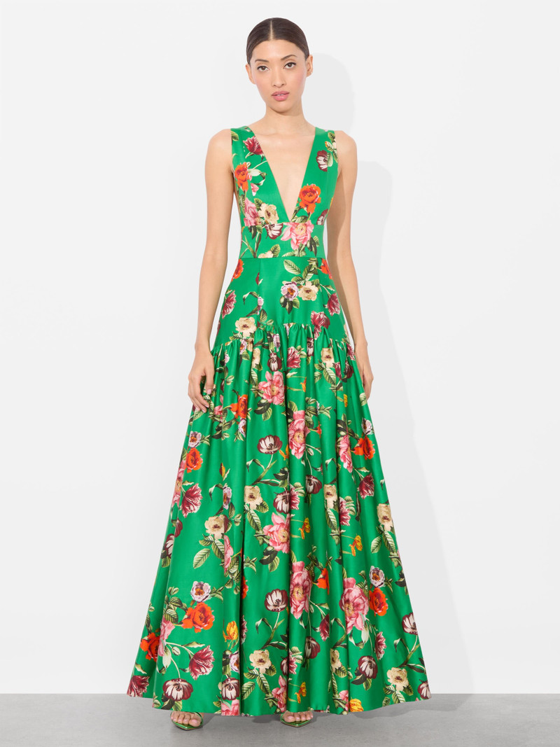 LILA HALTER STRUCTURED MAXI DRESS 4