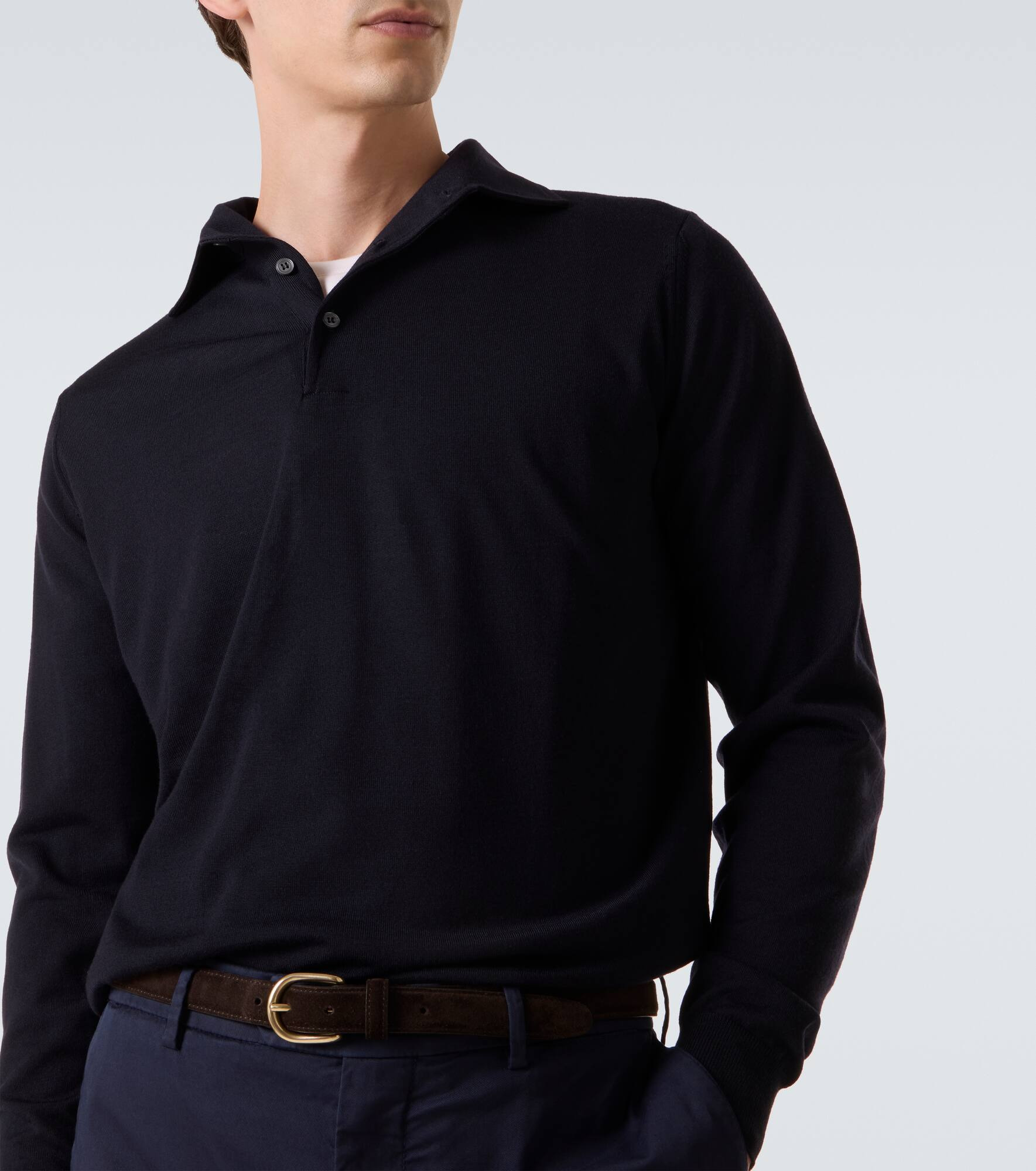 Virgin wool polo sweater - 5