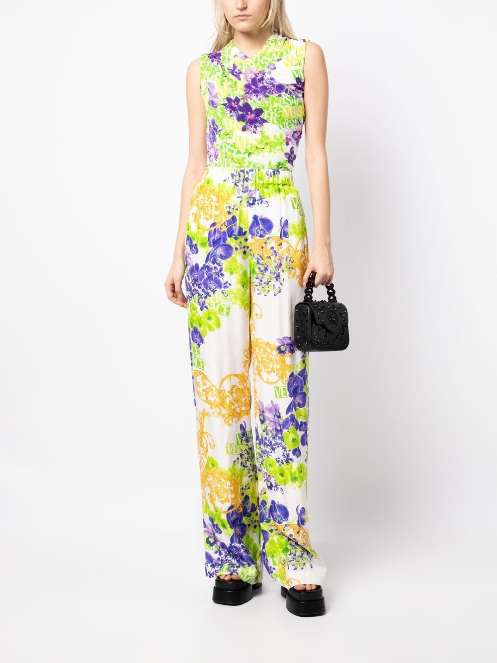floral-print wide-leg trousers - 2