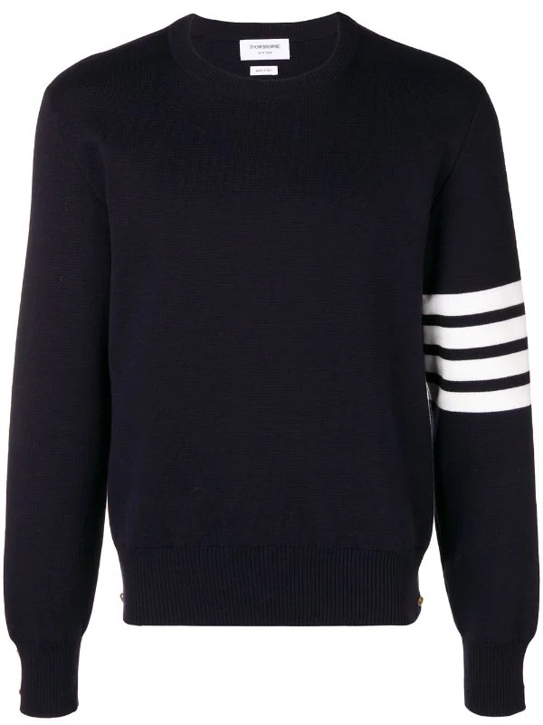 THOM BROWNE Men Milano Stitch Crew Neck Pullover In Cotton Crepe - 1