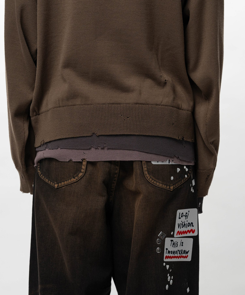 Triple Layered Knit Polo Sweater 13