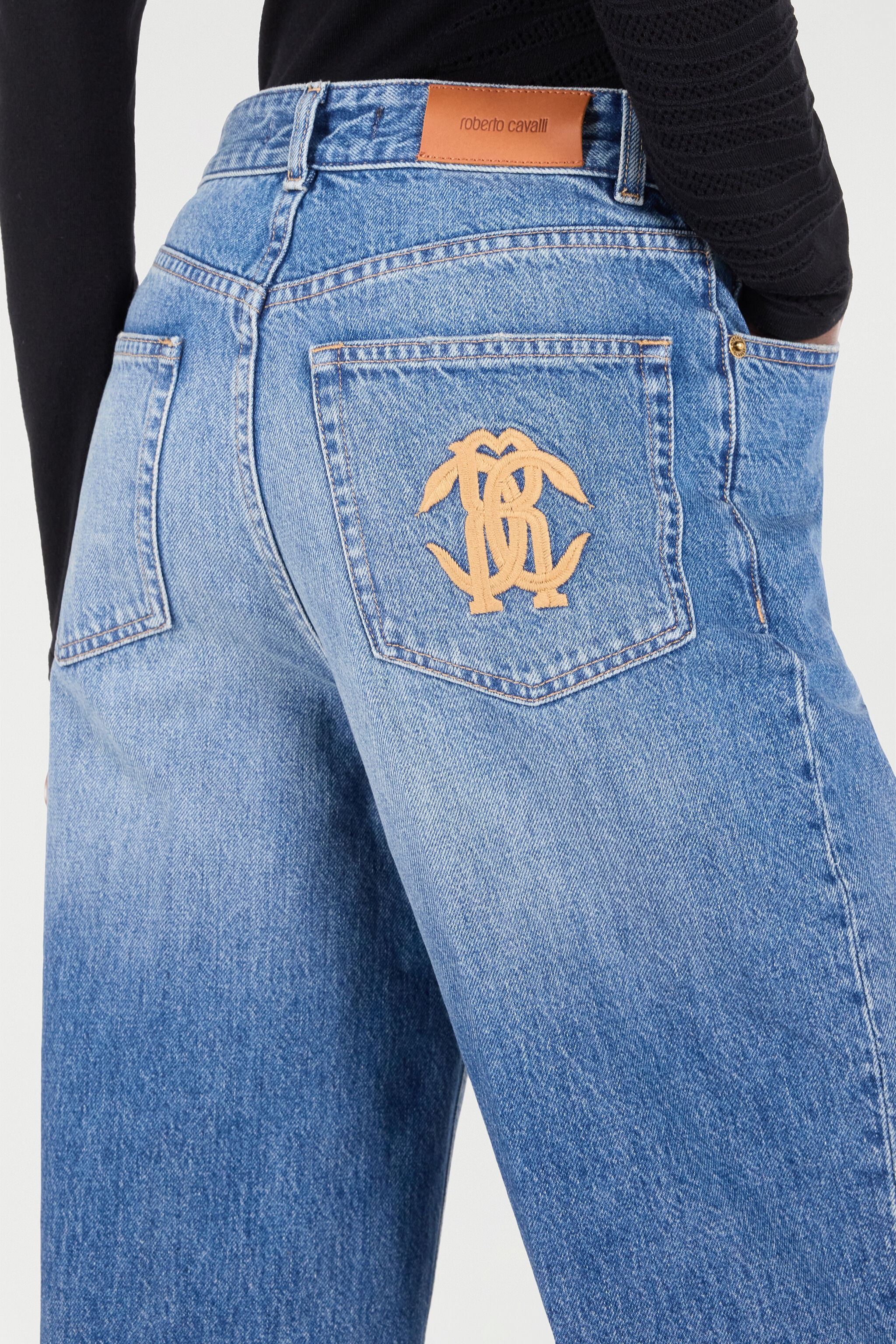 Jeans With Mirror Snake Monogram - 6