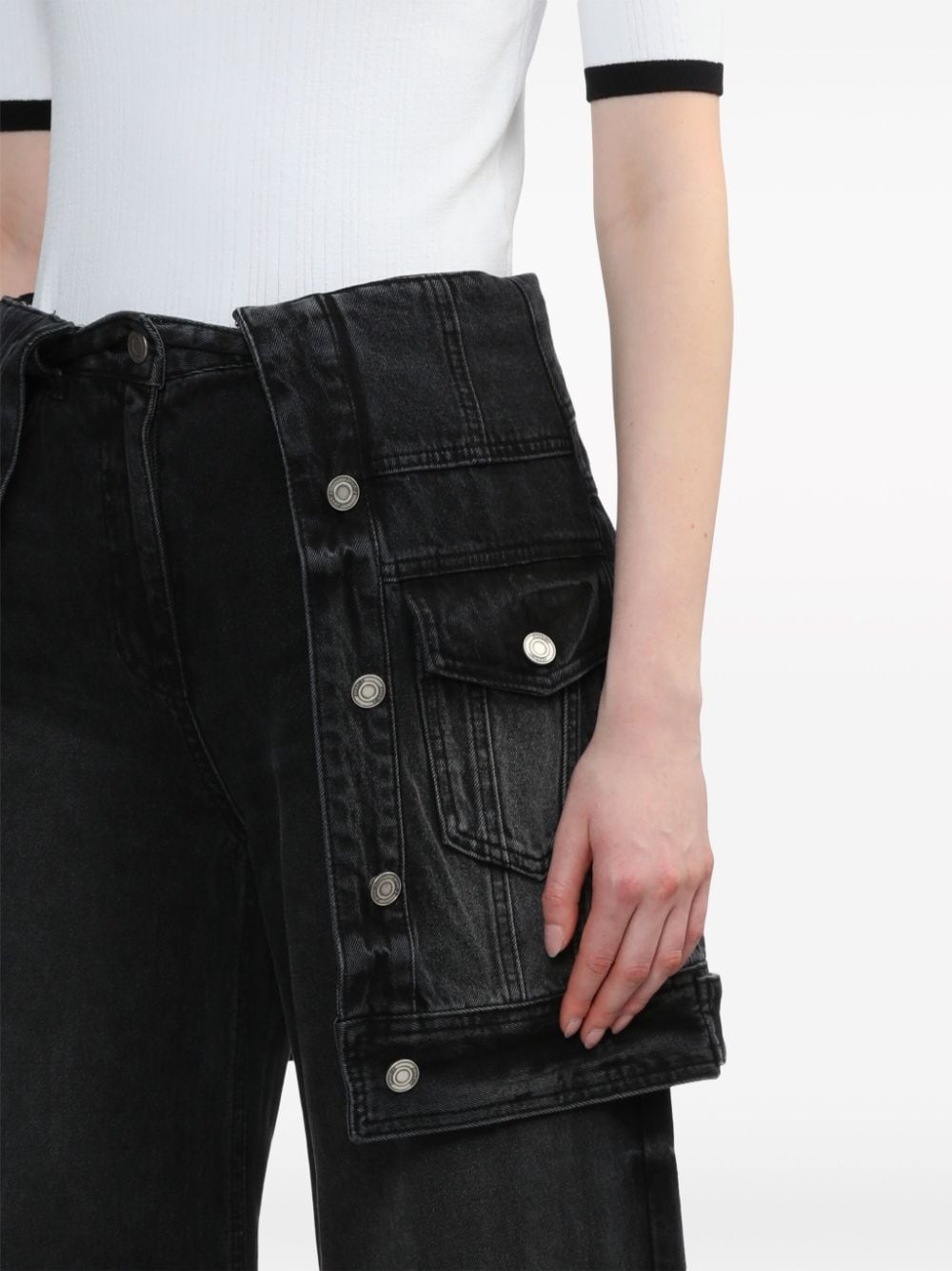 denim jacket-skirt trousers - 5