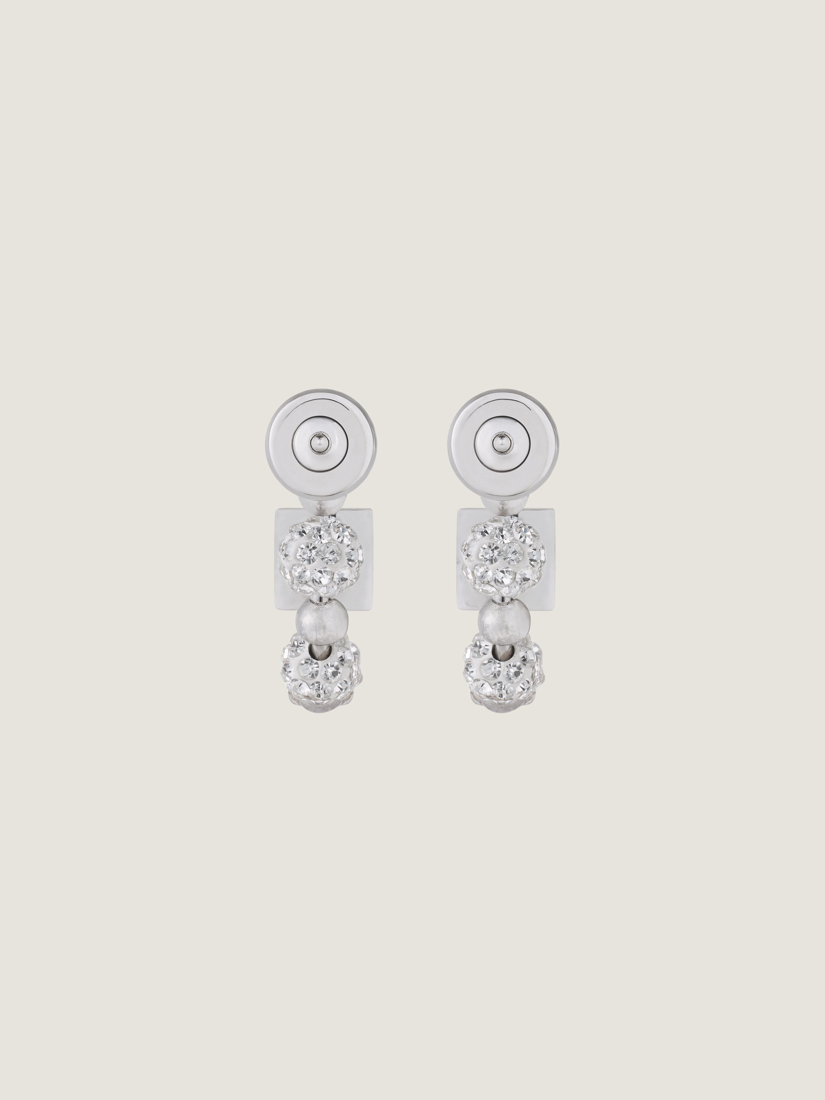 4G EARRINGS IN METAL WITH CRYSTALS - 4