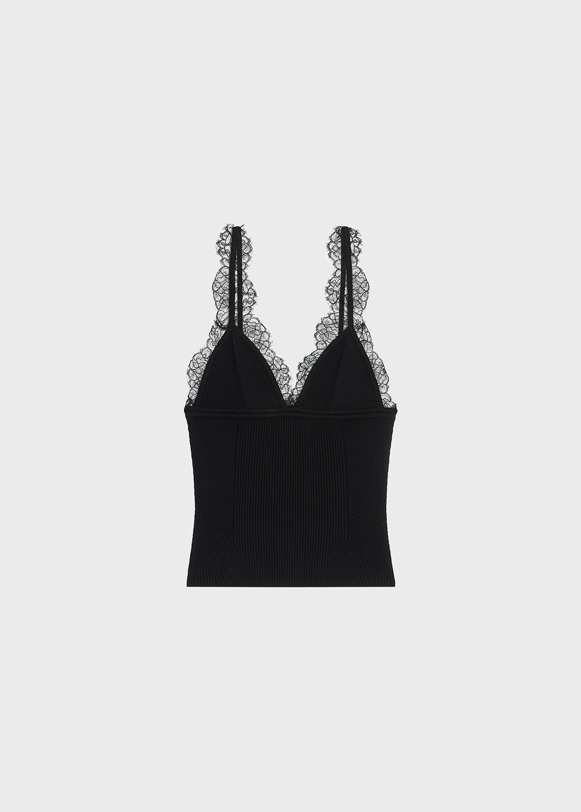 RIBBED TOP WITH LACE APPLIQUÉ - 1