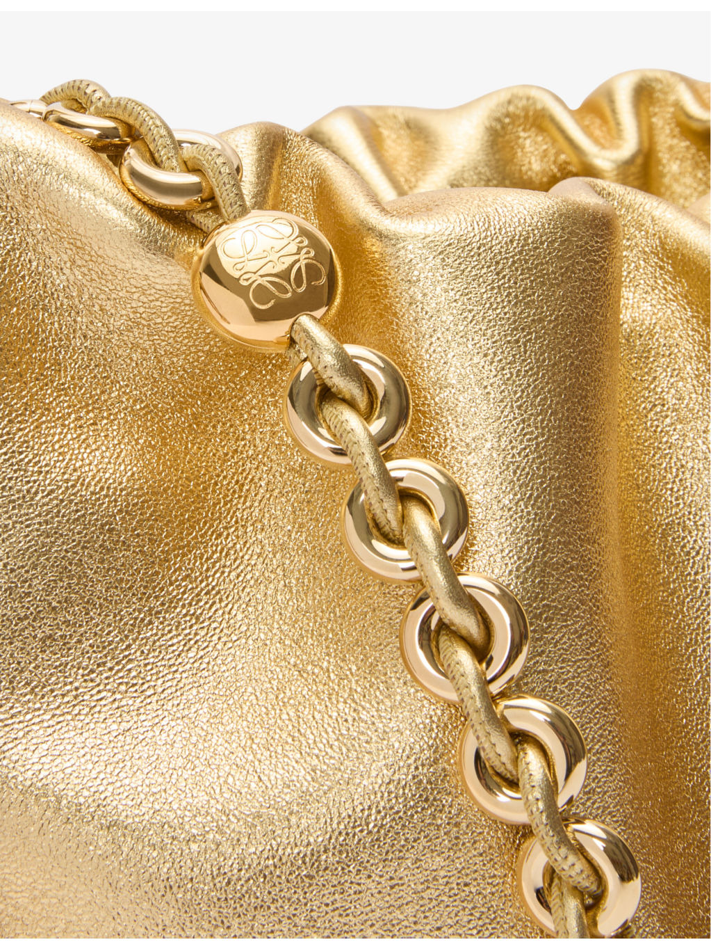 Flamenco Metallic Medium Leather Shoulder Bag - 2
