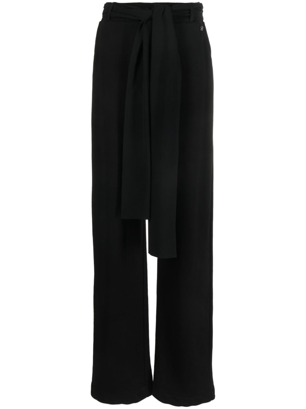 tied-waist straight-leg trousers - 1