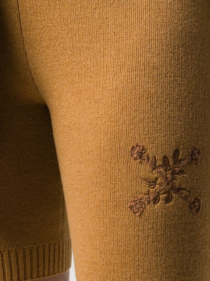 embroidered floral Arrows motif knitted shorts 5