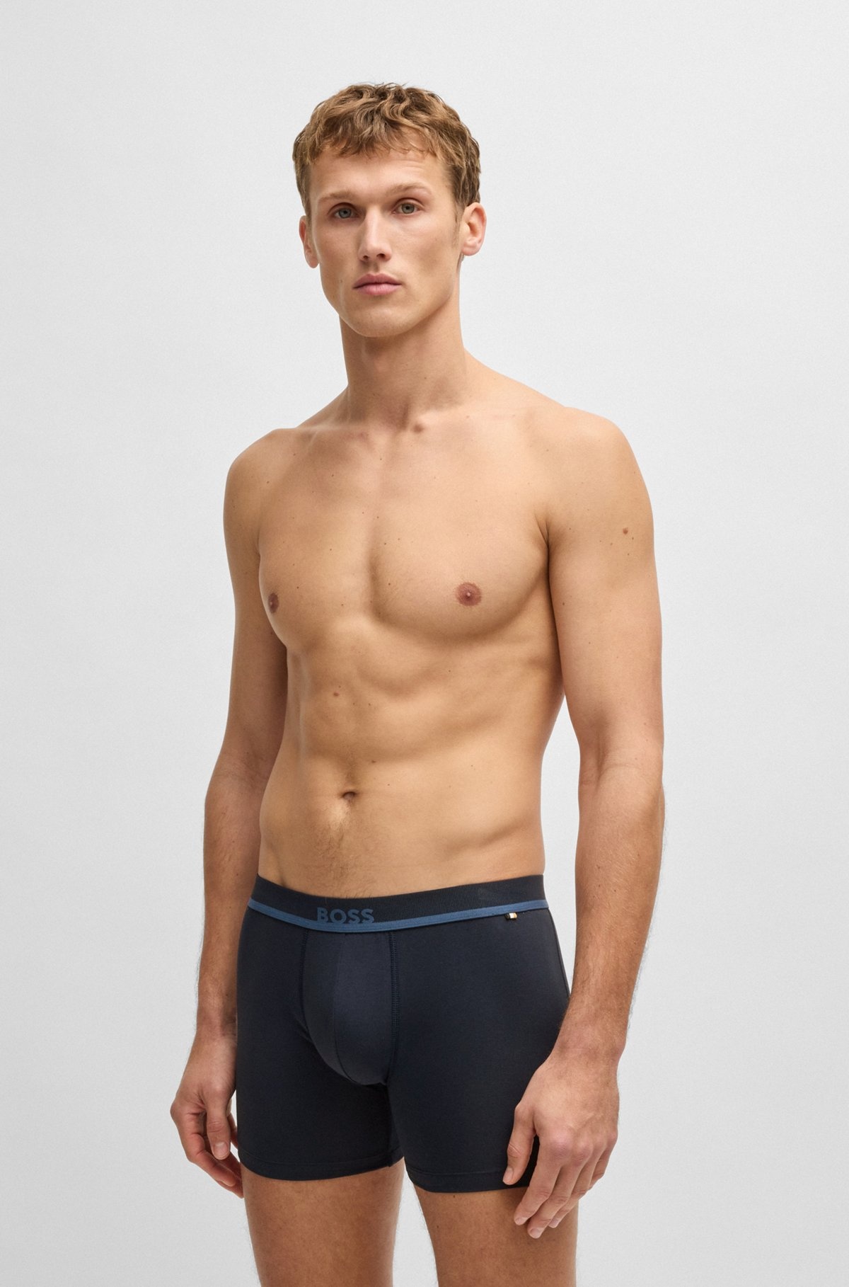 STRETCH-COTTON BOXER BRIEFS WITH LOGO WAISTBAND - 2