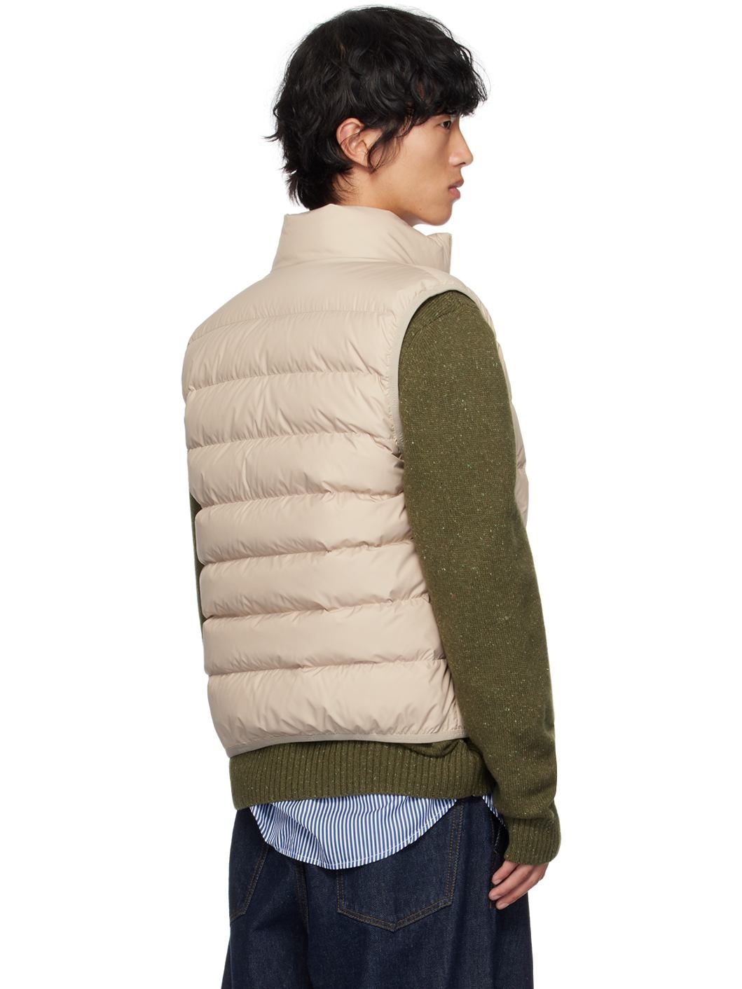 Beige Contrin Down Vest - 3
