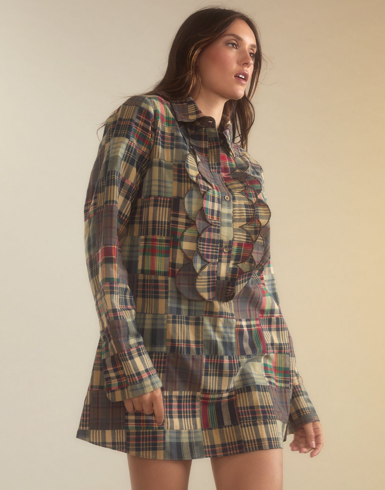Madrid Madras Tuxedo Dress - 9