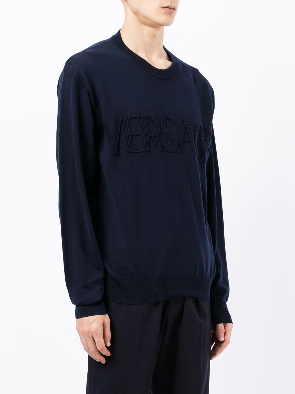 logo-embroidered crew-neck jumper - 3