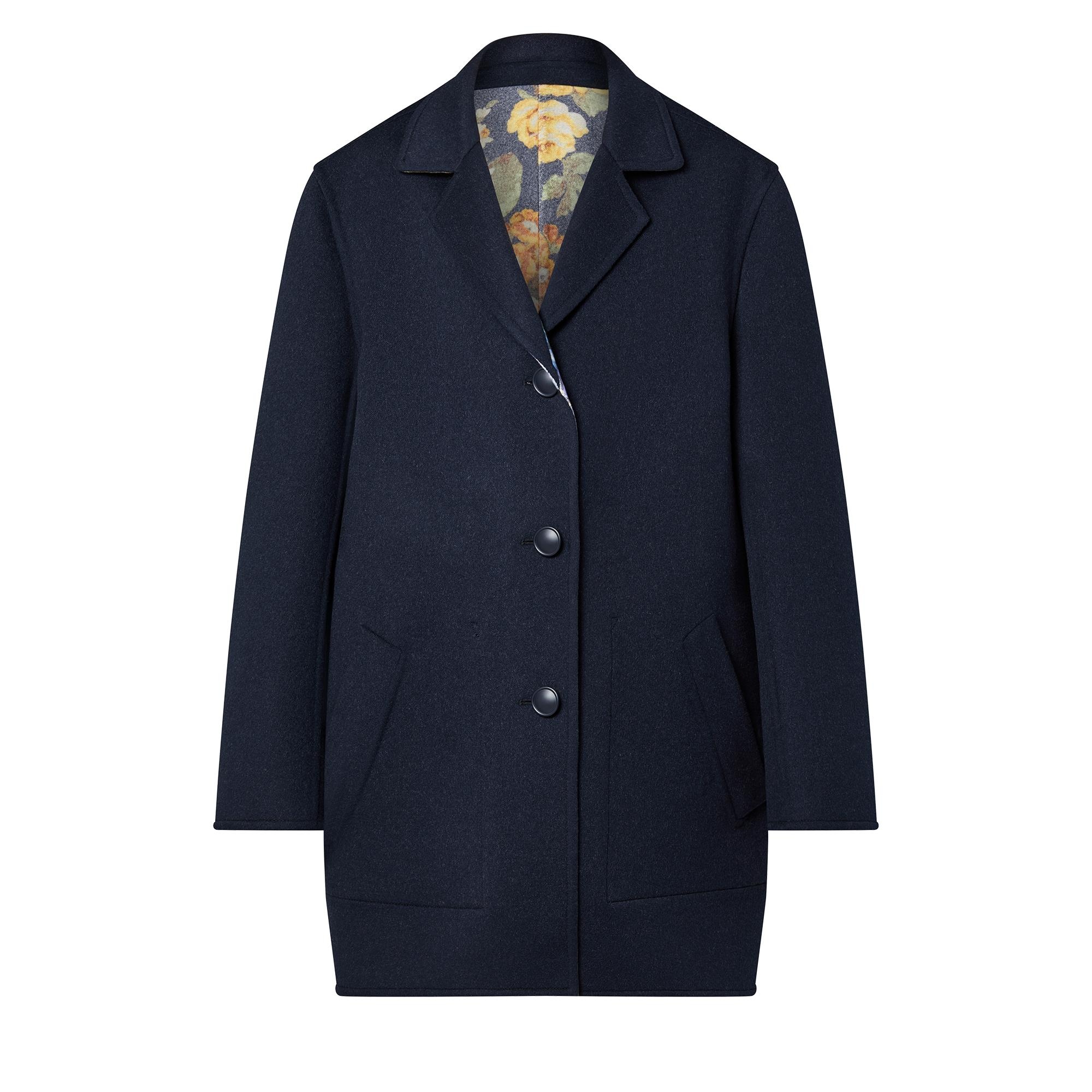 Reversible Vintage Flower Jacquard Coat - 1