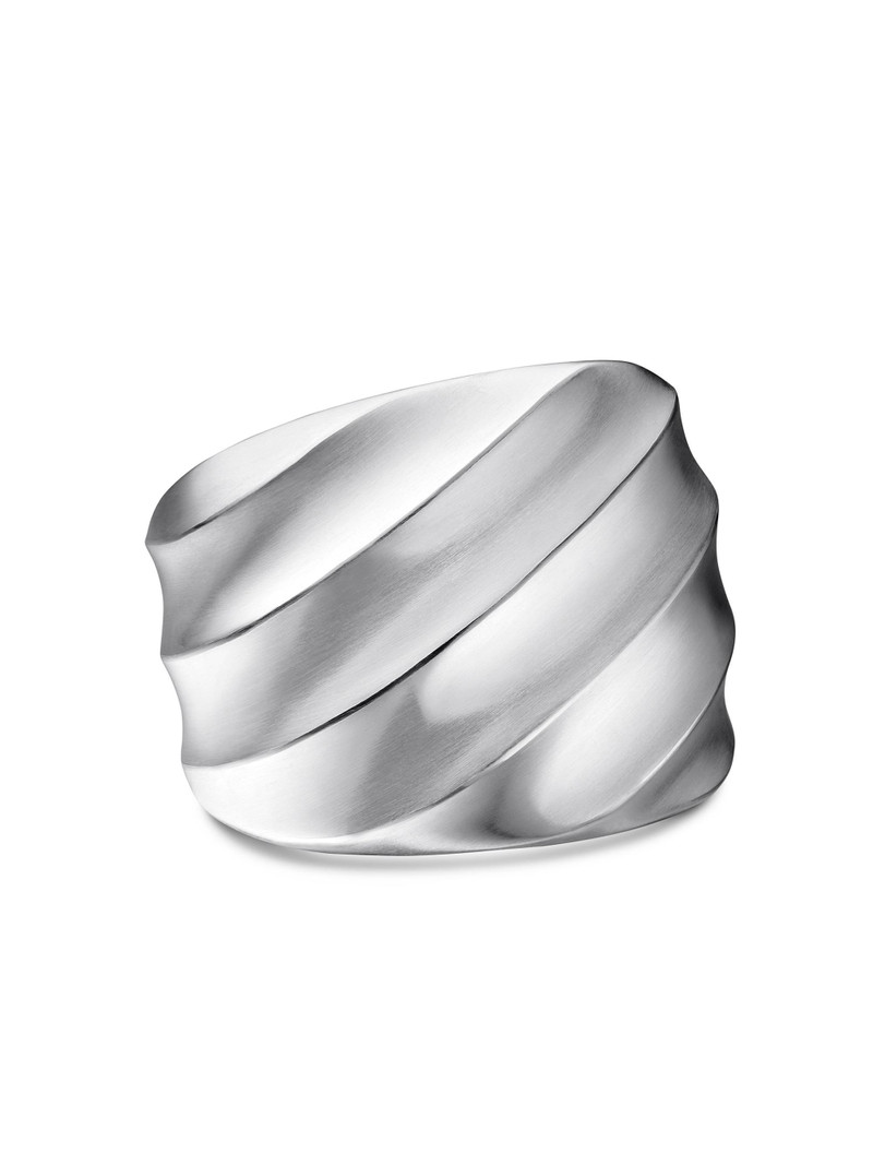 Women's Cable Edge Saddle Ring in Sterling Silver, 18.8mm - Sterling Silver 1