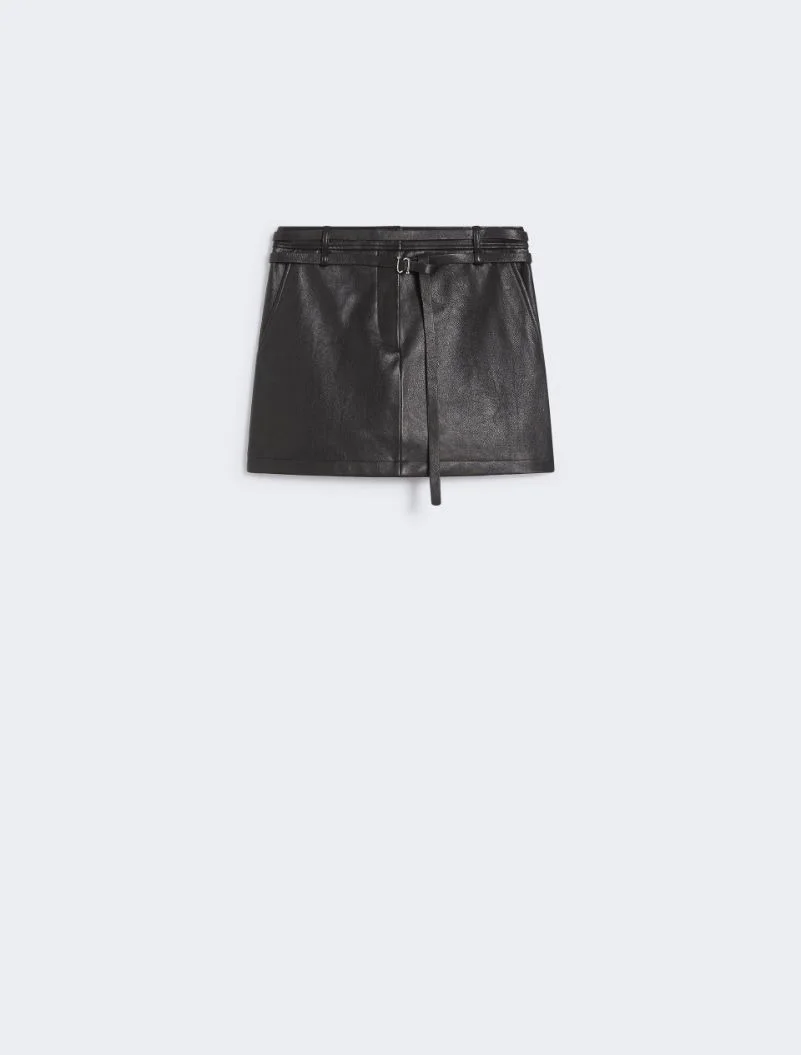 Short leather skirt - 1