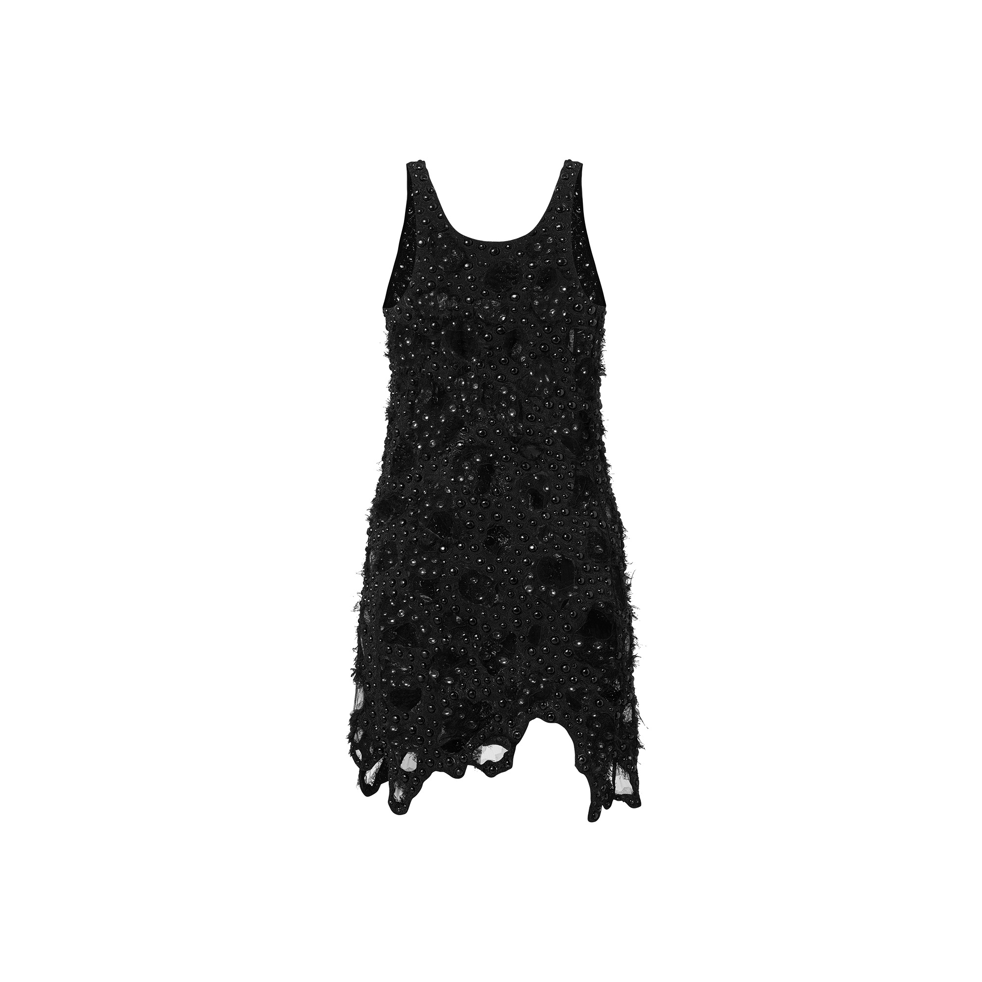Sheer Detail Beaded Mini Tank Dress - 3