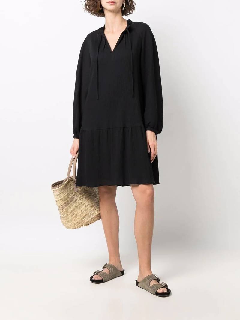 A.P.C. gathered-tie fastening short dress outlook