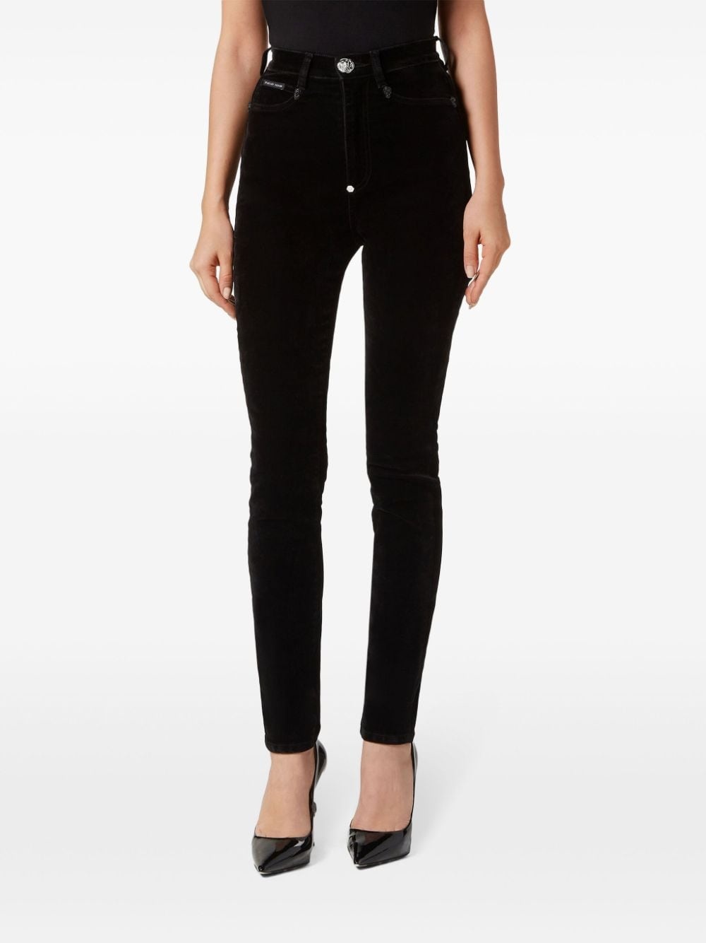 logo-appliqué skinny jeans - 4