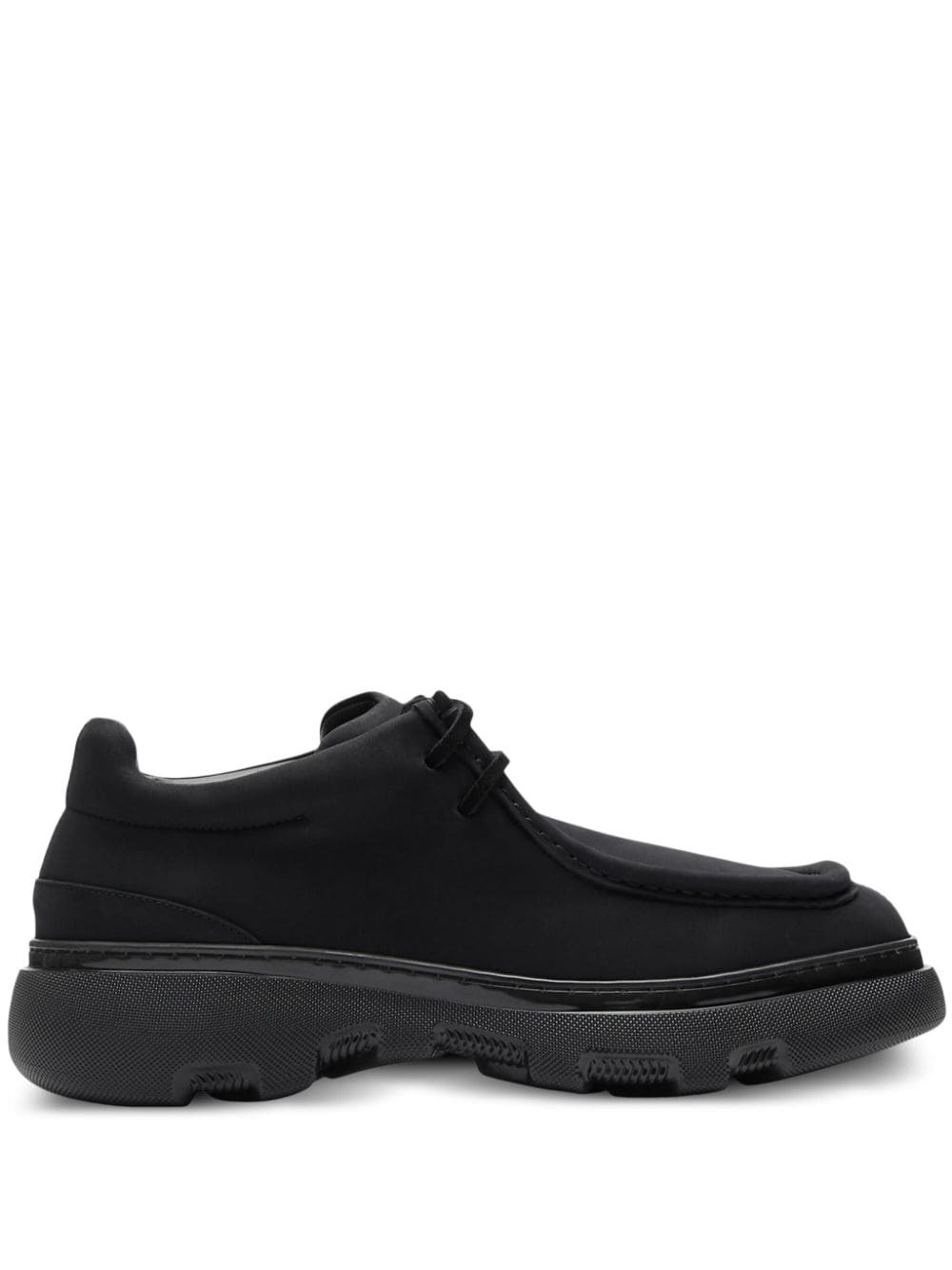 lace-up suede derby shoes - 1