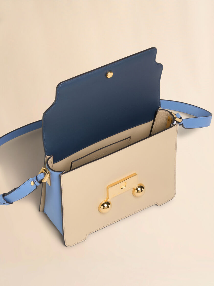 BLUE, BEIGE E LIGHT BLUE LEATHER TRUNKAROO MEDIUM SHOULDER BAG - 3