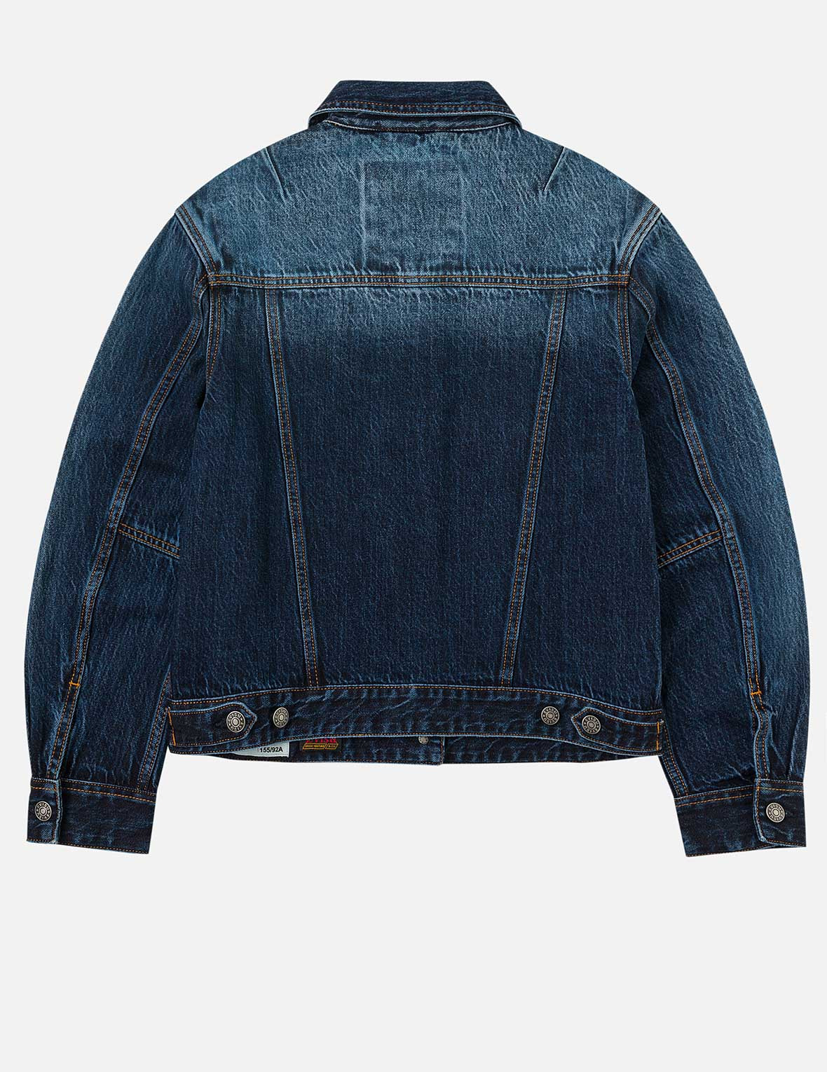 Gradient Print Loose Fit Washed Denim Jacket - 4