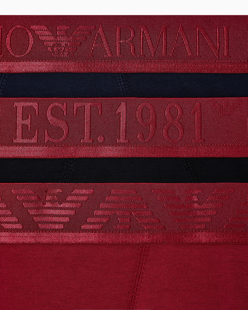 EMPORIO ARMANI THREE-PACK OF ASV SHINY LOGOBAND ORGANIC JERSEY BOXER BRIEFS outlook