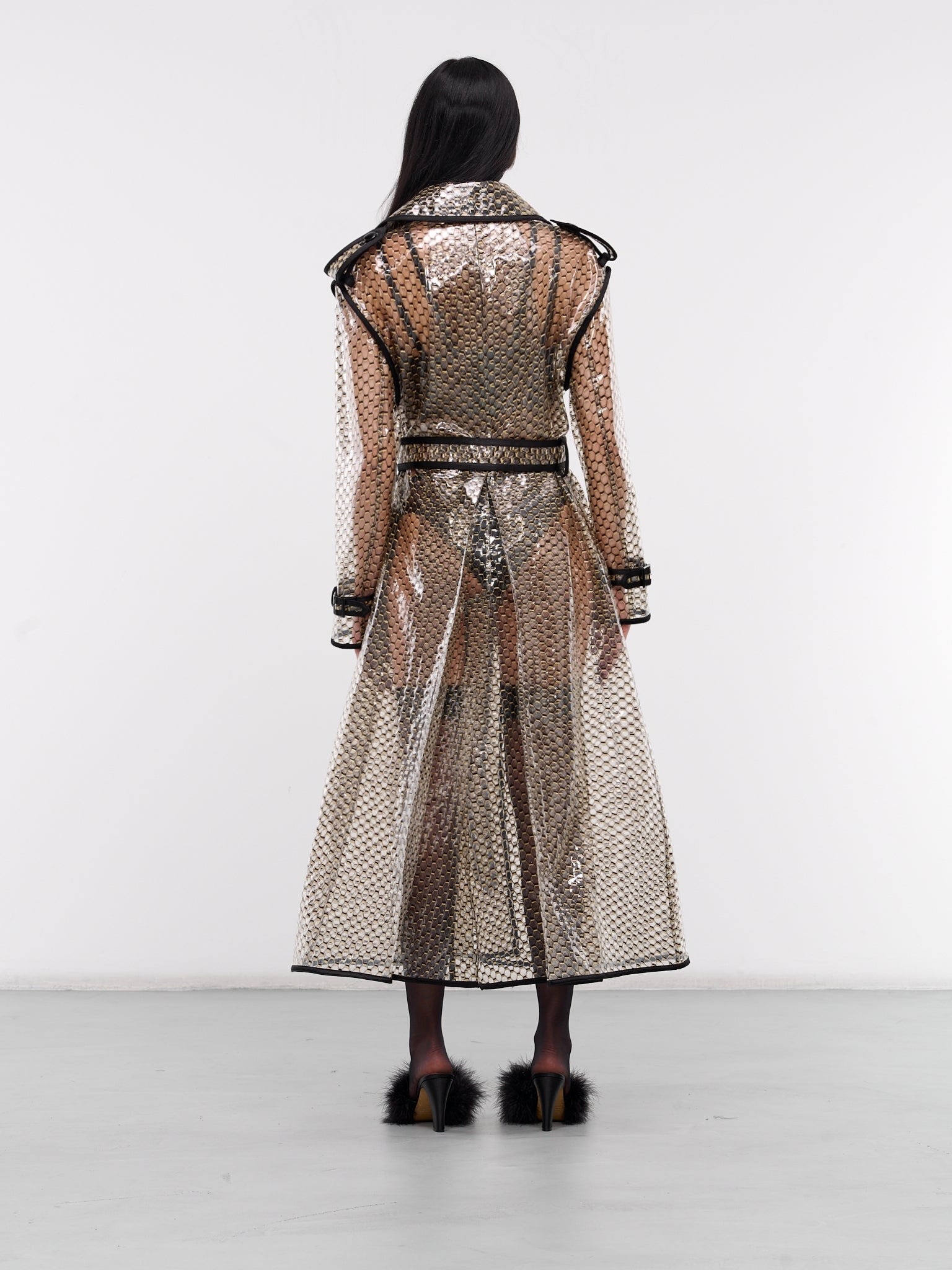 Hexagon Transparent Trench Coat - 3