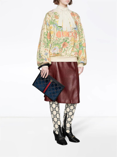 GUCCI Flora print oversized sweatshirt outlook