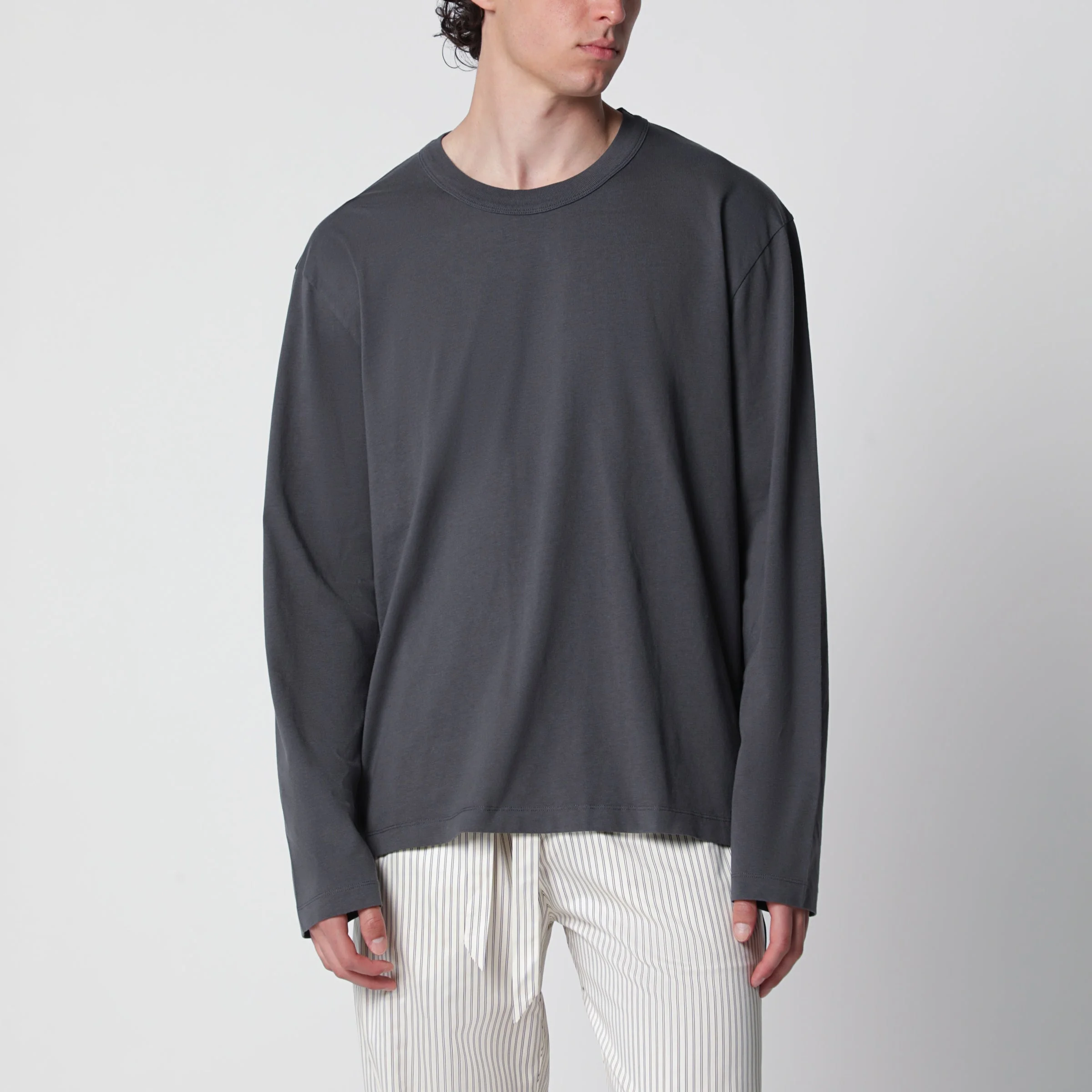 Black washed long-sleeve T-shirt - 1