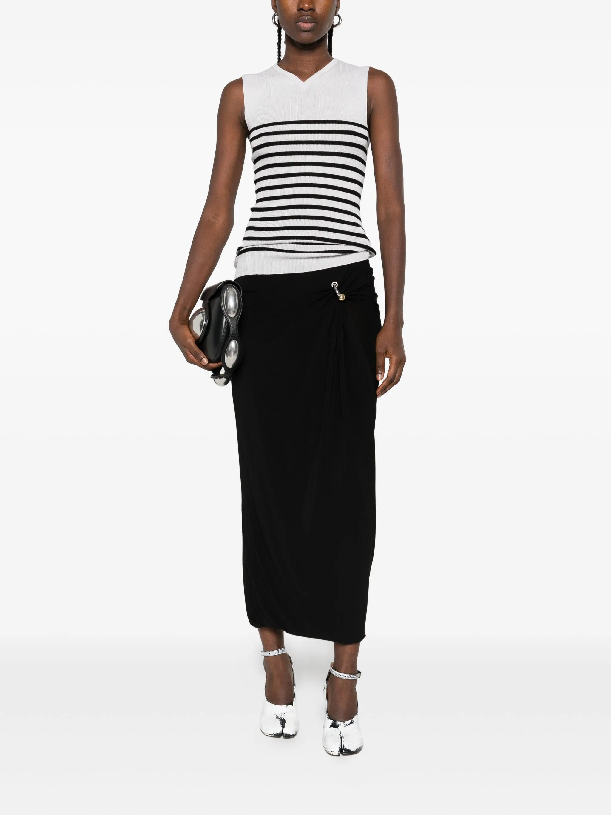 Jean Paul Gaultier Ring-detail Side-split Midi Skirt - 2