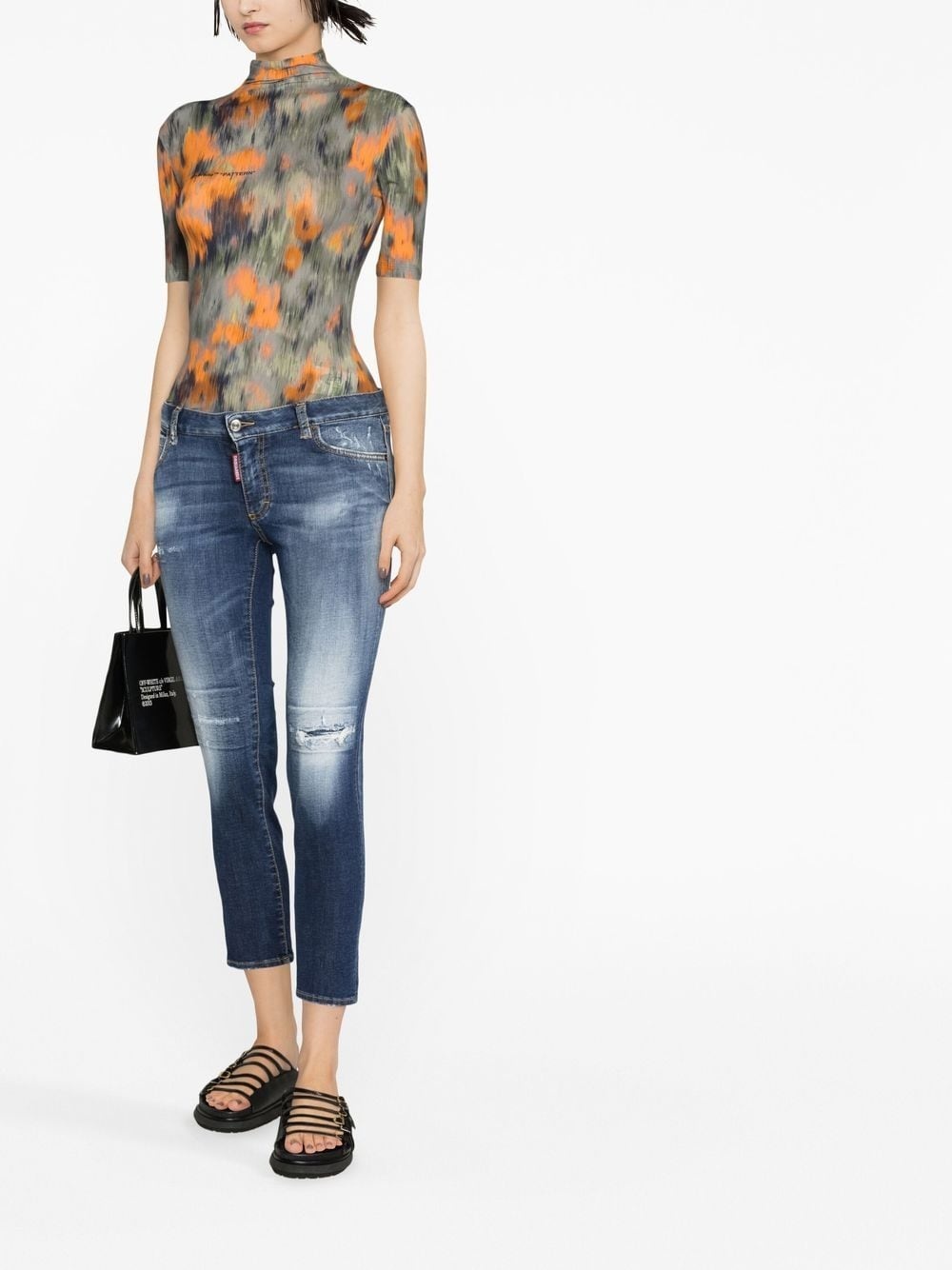 low-rise skinny-leg cropped jeans - 2