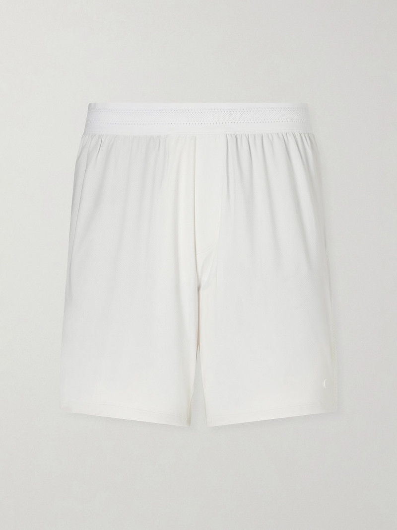 Straight-Leg Mesh-Trimmed Stretch Tennis Shorts 1