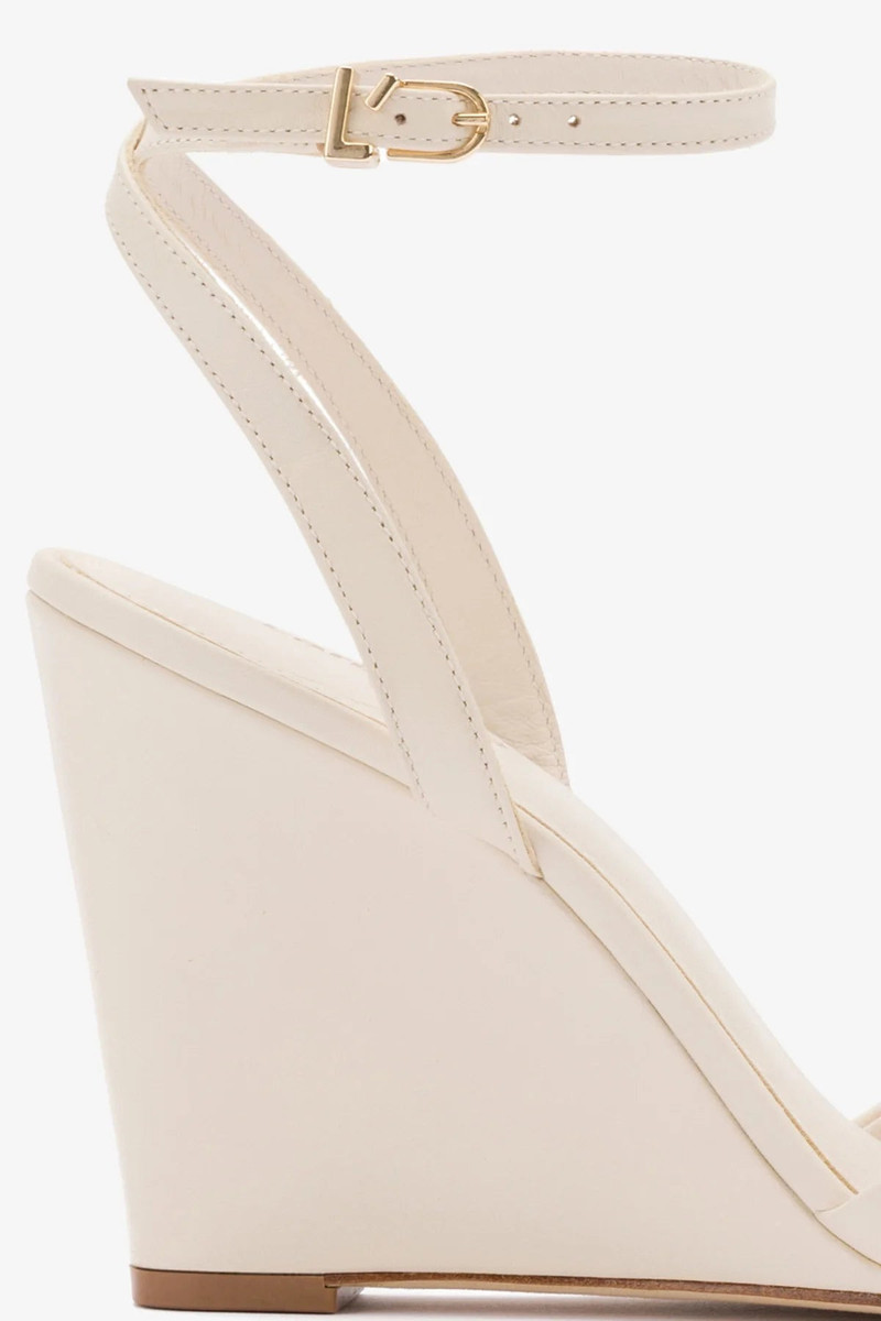 Yves Wedge In Ivory Leather 4