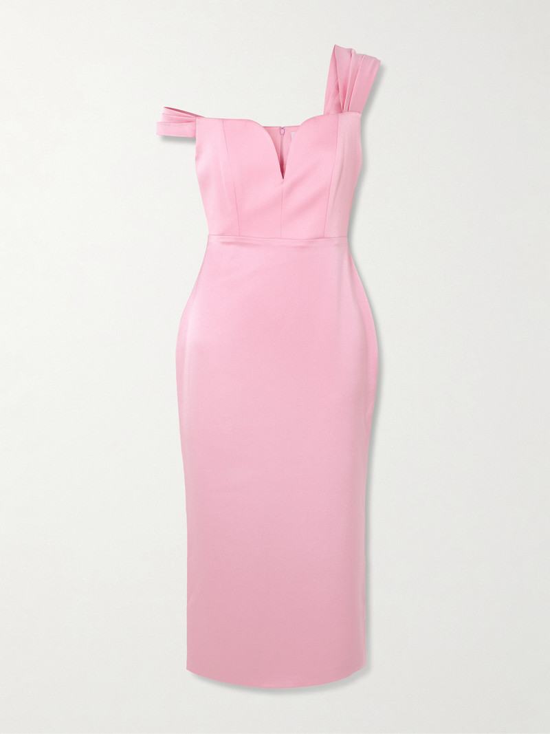 Off-the-shoulder Satin-crepe Midi Dress 1