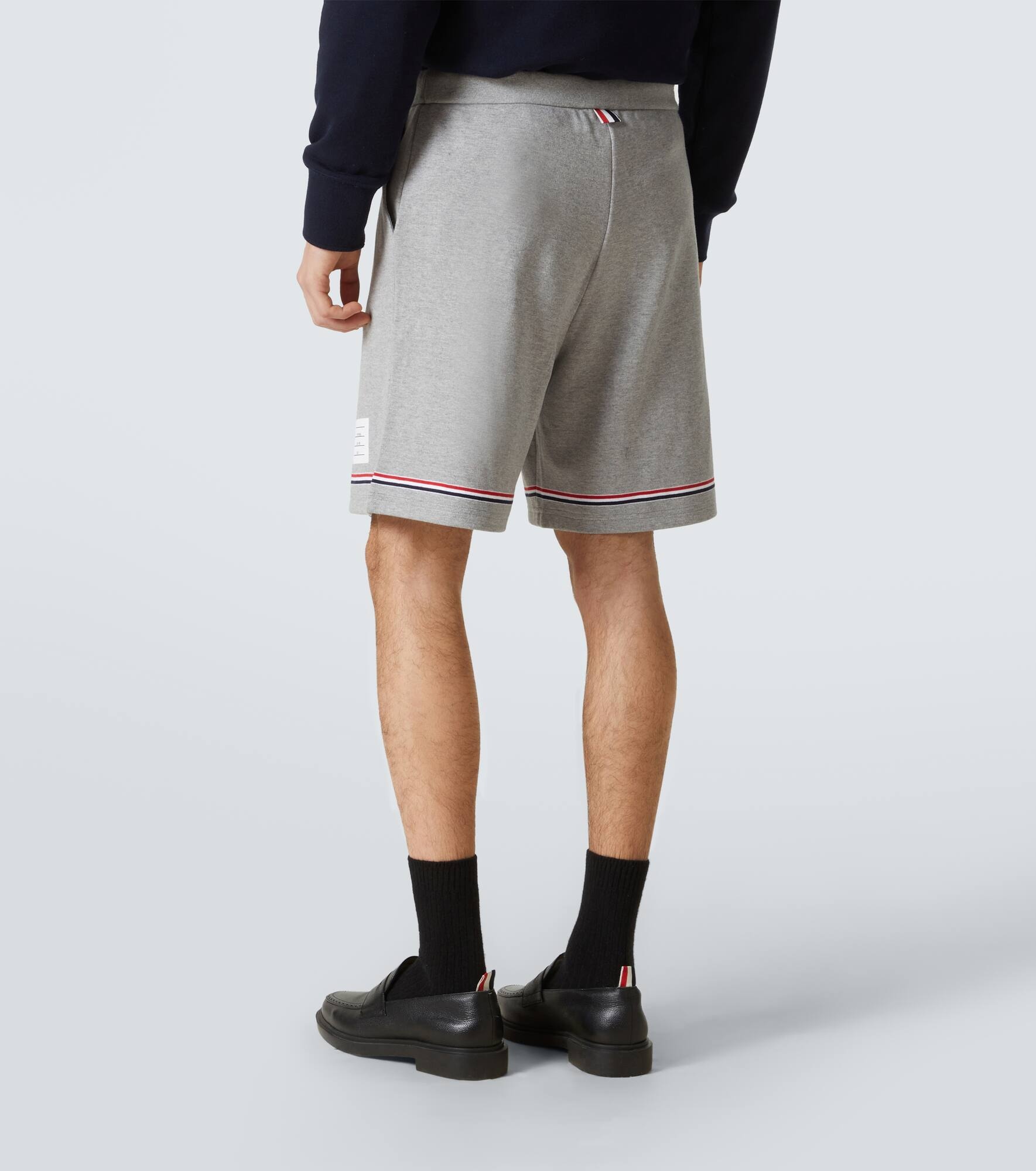 Striped mid-rise cotton shorts - 4
