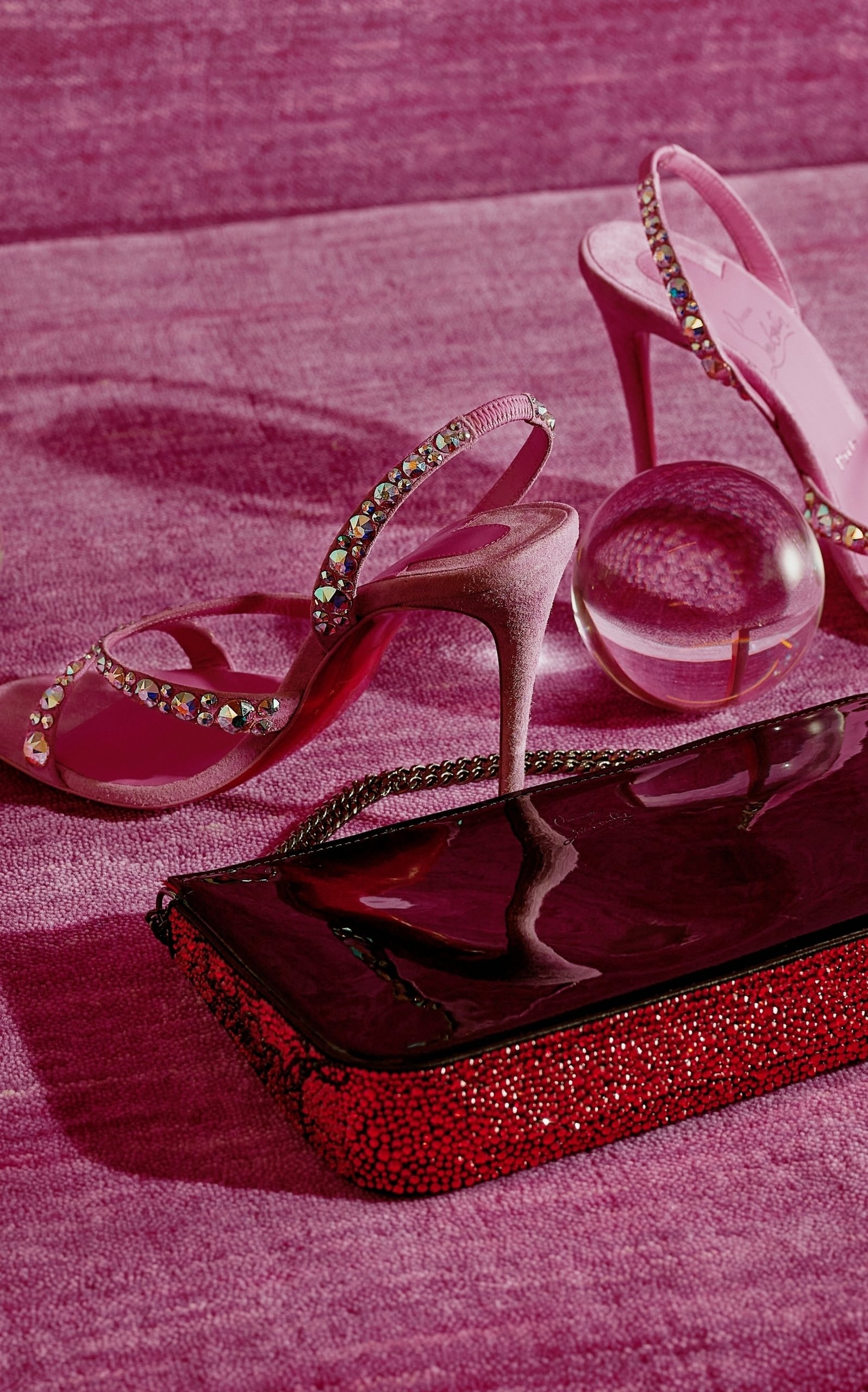 Emilie 100mm Embellished Suede Sandals pink - 2