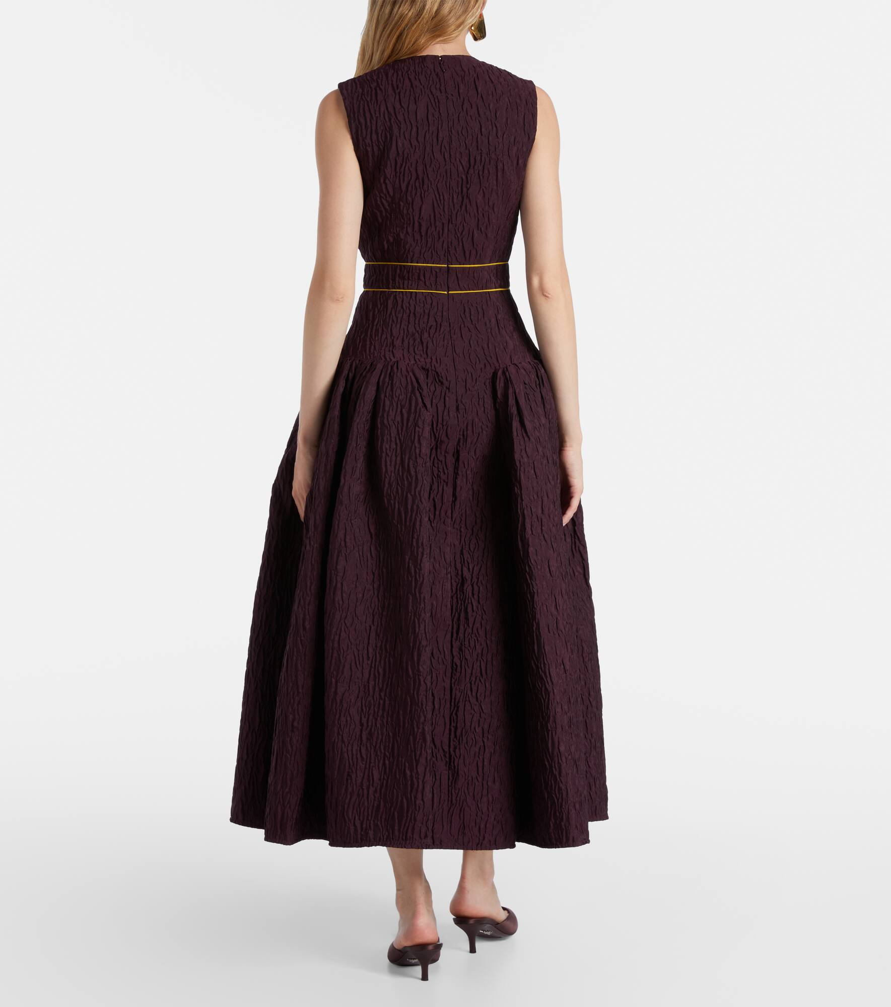 Aya smocked cloque midi dress - 3
