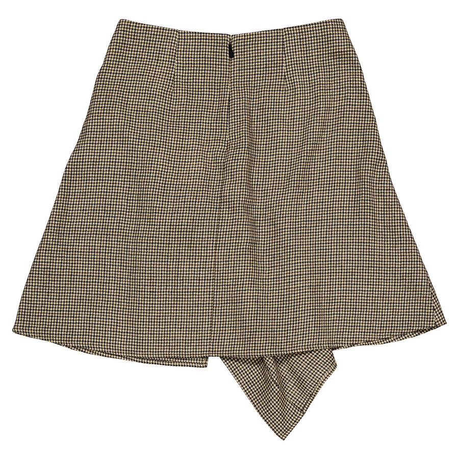 Chloe Ladies Beige Houndstooth Check Draped Skirt, Brand - 2
