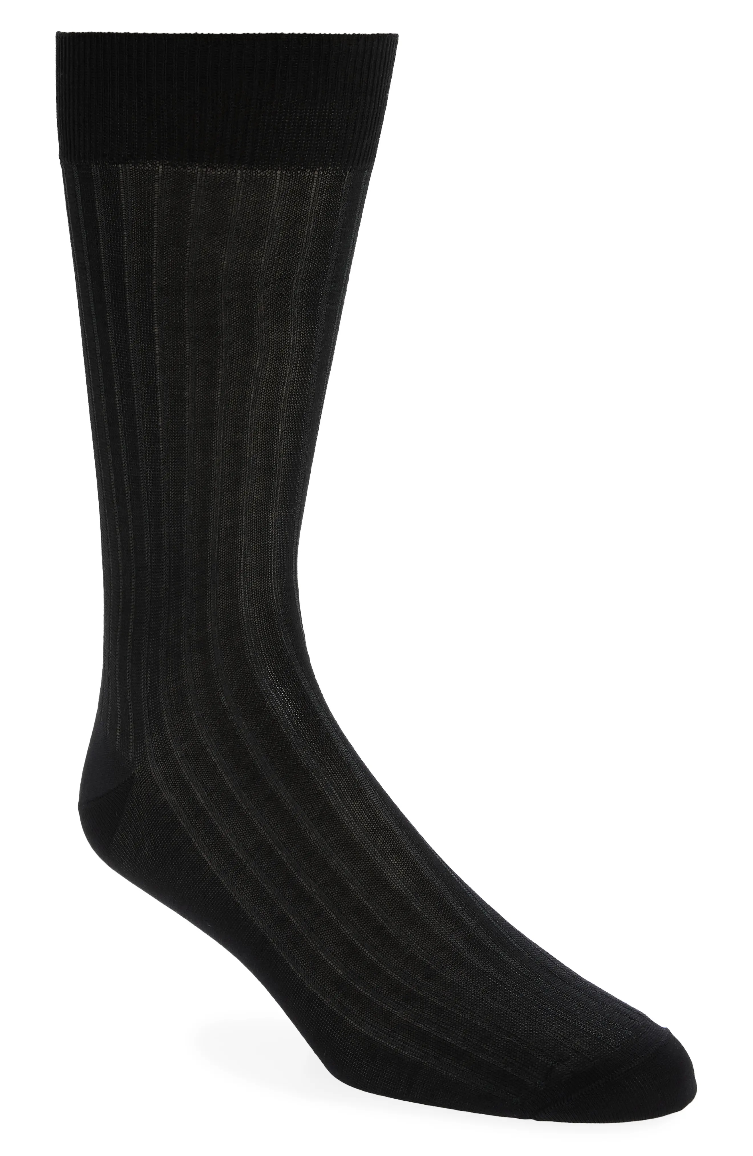Vanise Ribbed Cotton Dress Socks - 1