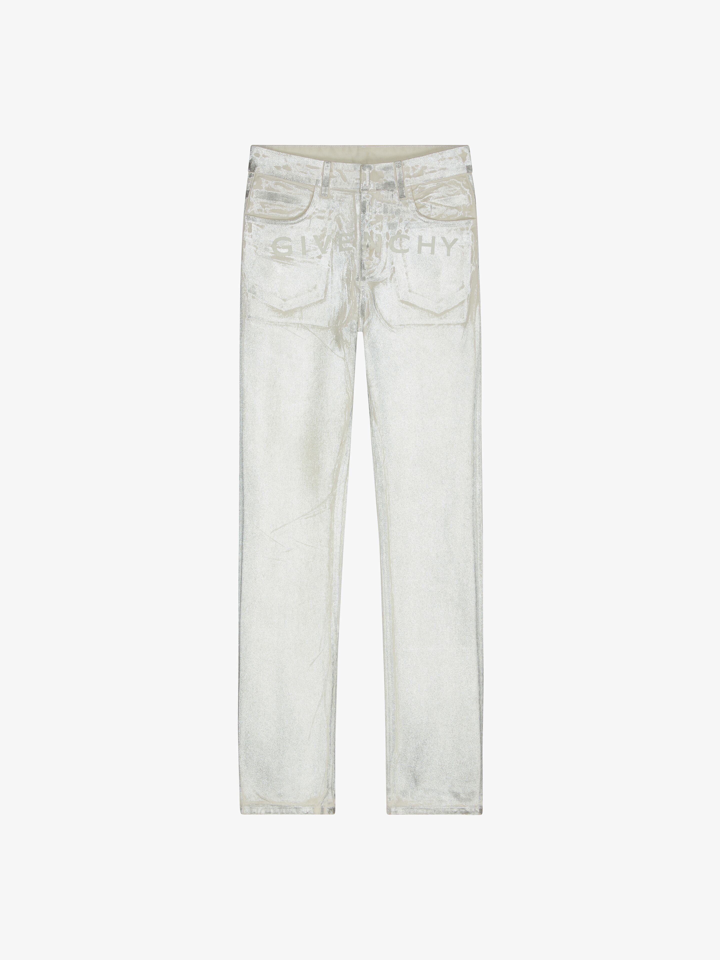 STRAIGHT FIT JEANS IN PAINTED DENIM - 7