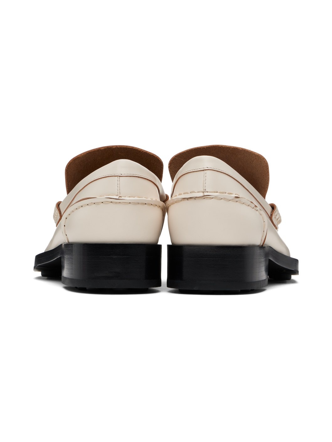 White Pointed Toe Loafers - 2