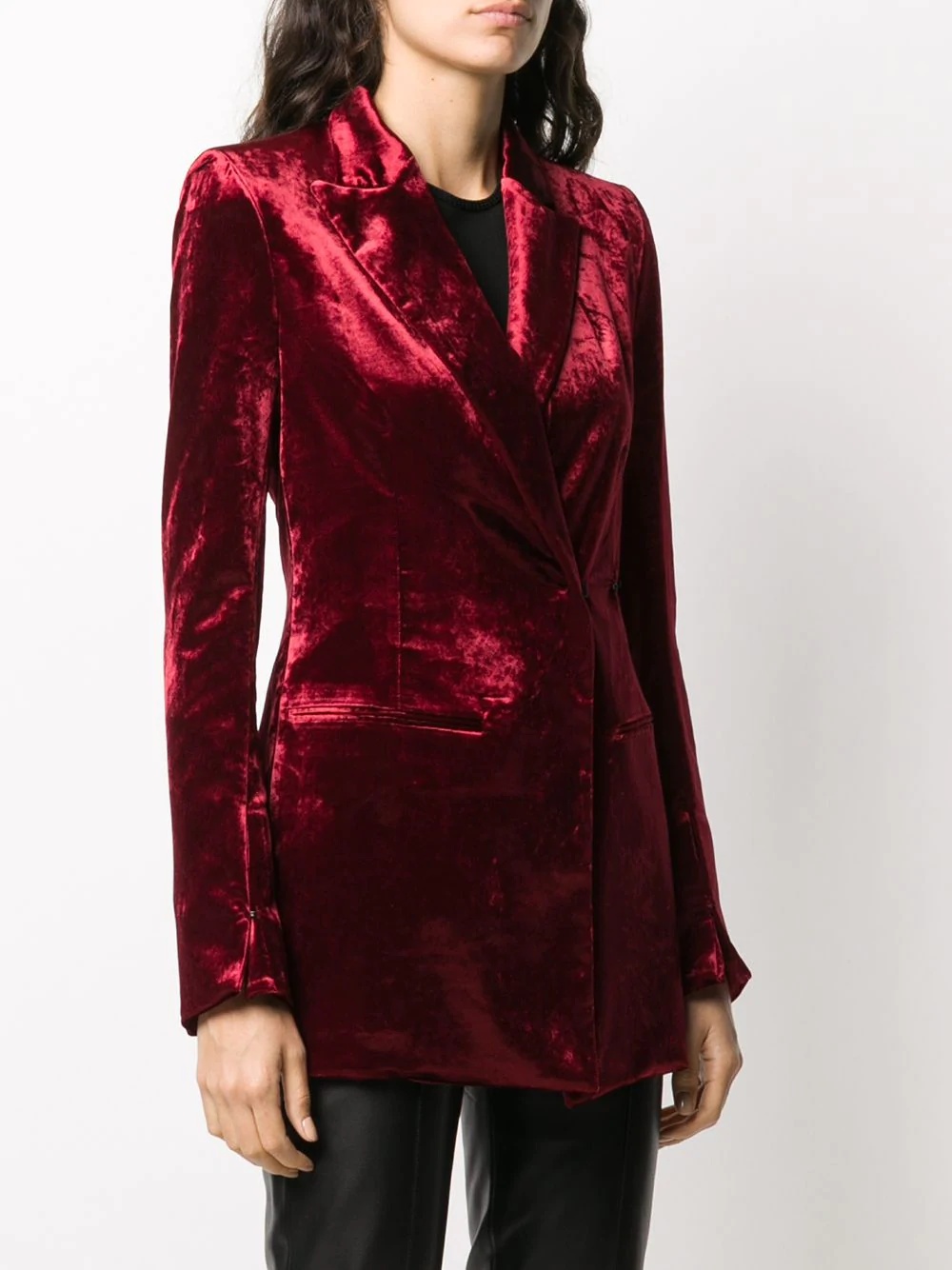 velvet longline blazer  - 3