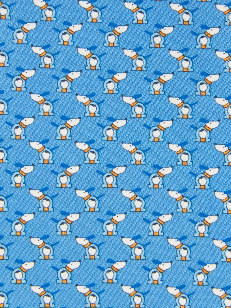 FERRAGAMO Printed silk tie with dogs and Gancios outlook