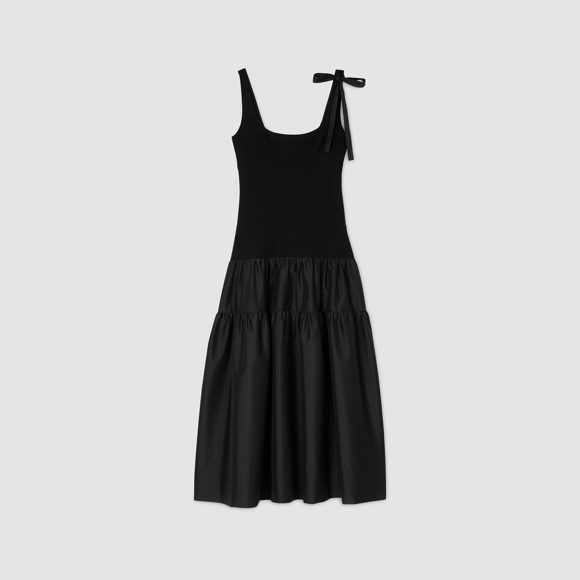 MAXI DUAL-MATERIAL DRESS - 6