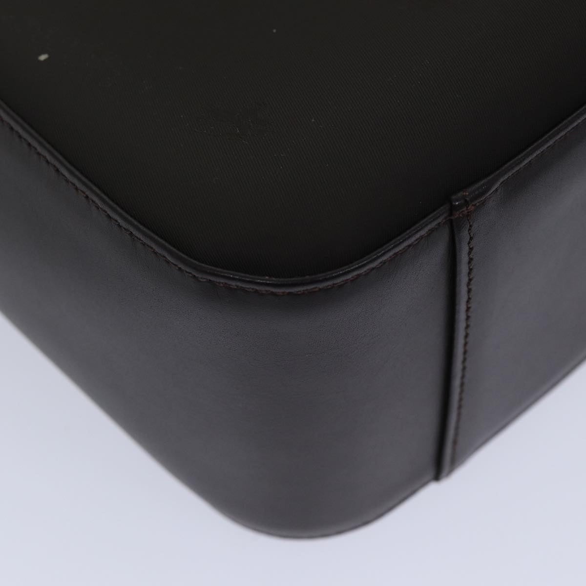 Burberry Hand Bag Nylon Leather Brown Silver - 13